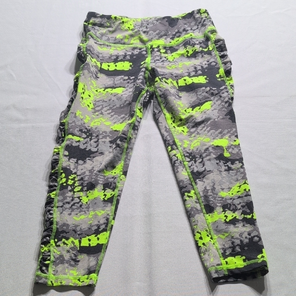 Calvin Klein Performance Gray and Neon Green Leggings Size Small - Picture 1 of 7